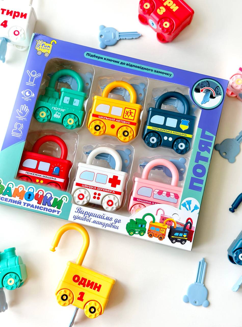 Развивающая логическая игрушка Монтессори 54229 Замочки с ключами