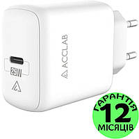 Зарядное устройство ACCLAB AL-TC125 USB-C 25W Power Delivery (PD 3.0)/Quick Charge (QC 3.0), быстрая зарядка