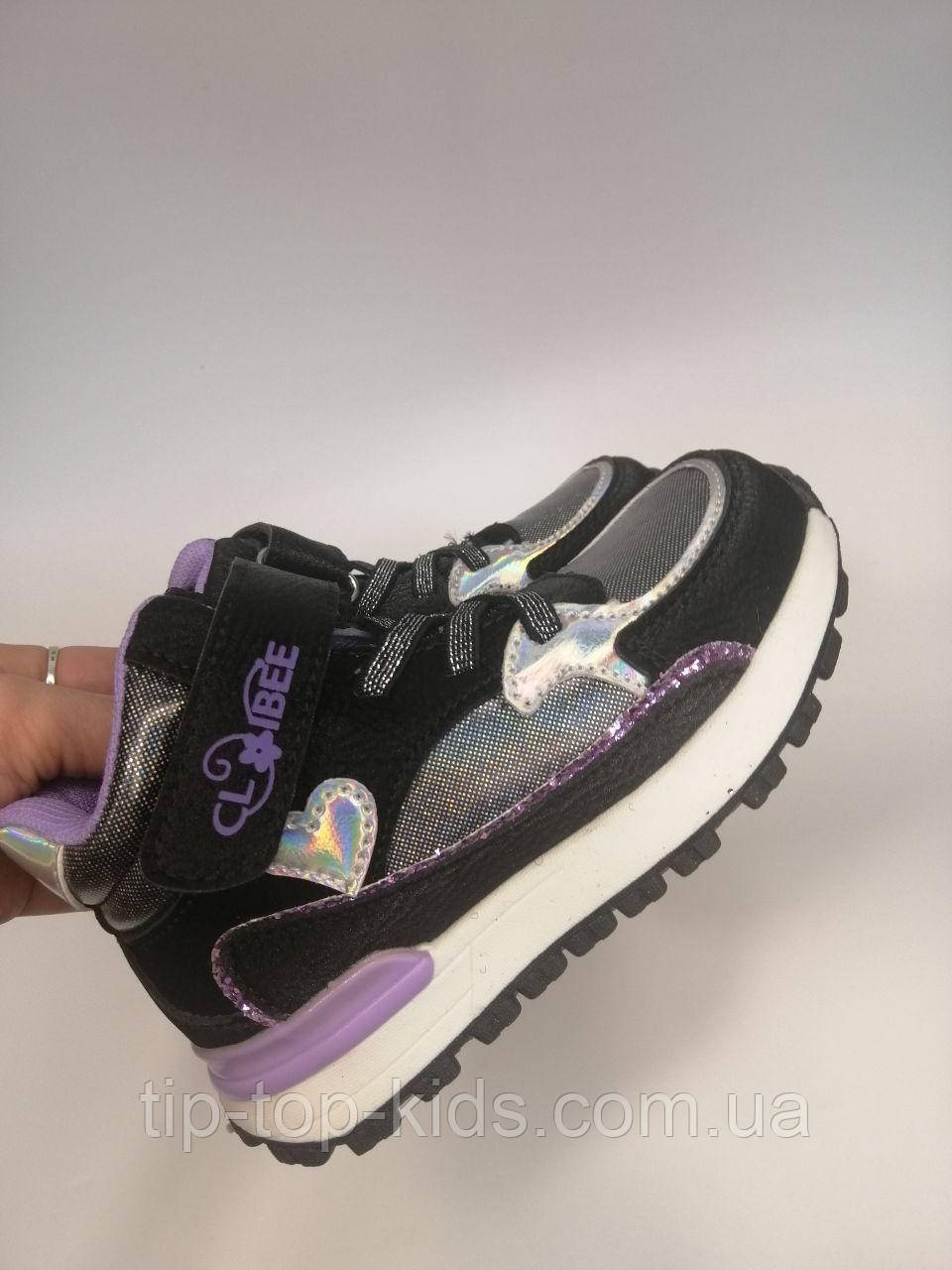 Черевики для дівчинки Clibee 296 A bl-purp чорні р.28, фото 1