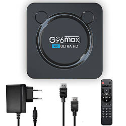 Приставка TV-BOX G96 Max W2, 4K UltraHD / Мультимедійна смарт приставка для телевізора з пультом ДУ