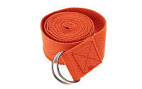 Ремень для Йоги для растяжки (длина 180 см, ширина 4 см) Оранжевый