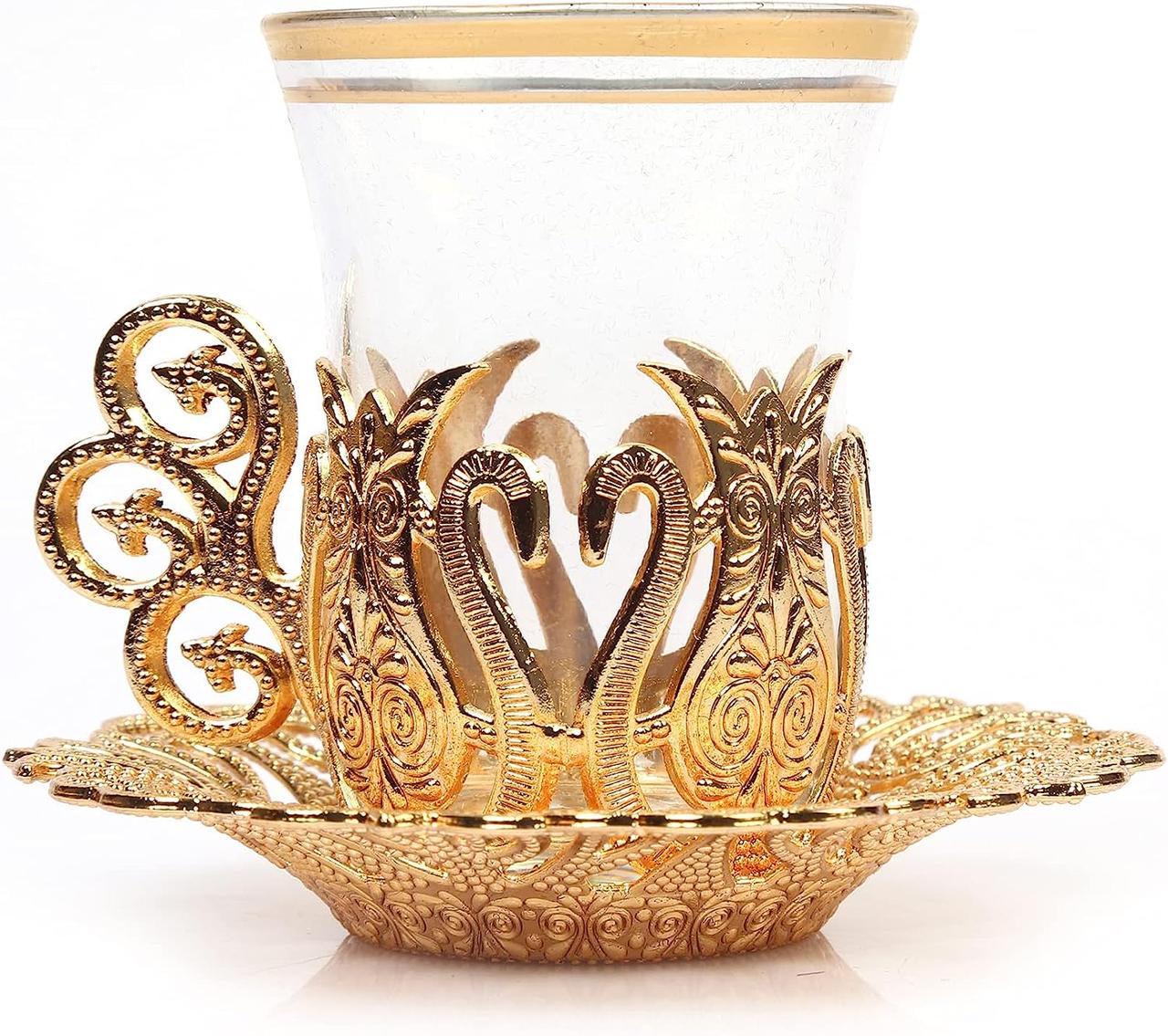 Турецький стакан армуди для чаю і кави. Золото 100 мл