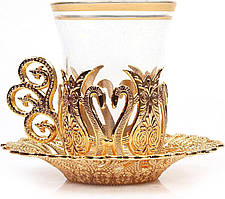 Турецький стакан армуди для чаю і кави. Золото 100 мл