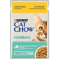 Вологий корм для котів для виведення шерсті Cat Chow Adult 85 г (курка і квасоля)