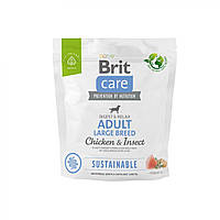 Сухой корм Brit Care Dog Sustainable Adult Large Breed для собак больших пород с курицей и насекомыми 1 кг