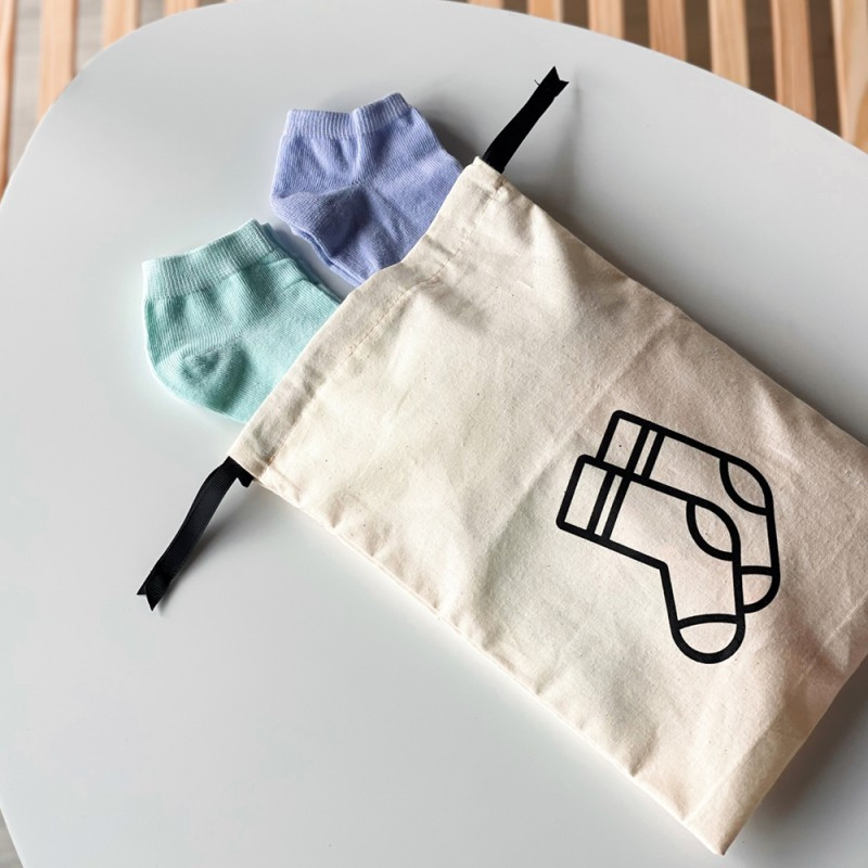 Мішок бавовняний для шкарпеток 20х30 см Socks (світлий), фото 1