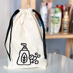Мішок бавовняний для косметики 30х20 см Soap (світлий)