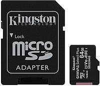 Карта памяти MicroSDXC (UHS-1) Kingston Canvas Select Plus 64Gb class 10 А1 (R-100MB/s) (adapter SD)