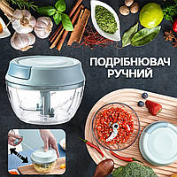 Подрібнювач ручний для м'яса, овочів і фруктів, льоду Quick MINI CHOPPER з контейнером