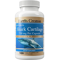 Акулий хрящ Earth's Creation Shark Cartilage 750 mg 100 капсул