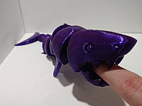 26 см. Подвижная игрушка акула. (Разные цвета). 3D-печать безопасным органическим пластиком (Индиго)
