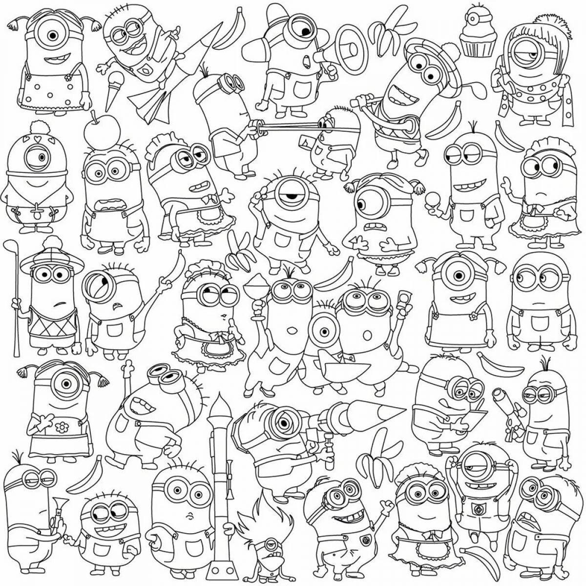 Обои раскраски, раскраски для детей Миньйоны, 60х60 (2606234204) (ID ...