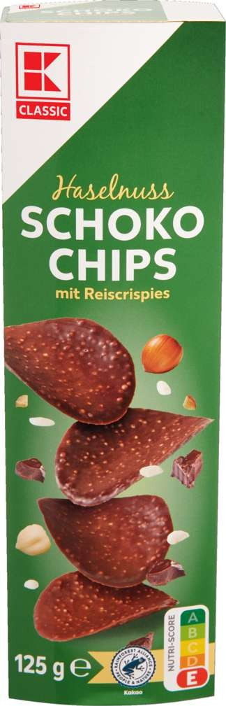 Шоколадні чіпси з фундуком K-CLASSIC Schoko-Chips Nuss 125g, фото 1