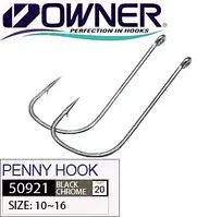 Крючок Owner 50921 Penny Hook №12 Black Chrome 11шт "Оригинал"