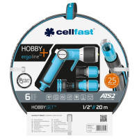 Поливочный шланг Cellfast набор HOBBY ATS2, 1\/2, 20м, 6 слоев, ороситель, комплект подключения (16-209)