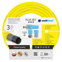 Поливочный шланг Cellfast набор PLUS, 1\/2', 25м, 3 слоя, ороситель, комплект для подключения (10-290)