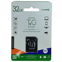 Карта памяти T&G microSD HC 32Gb UHS-1 (Class 10) Adapter SD