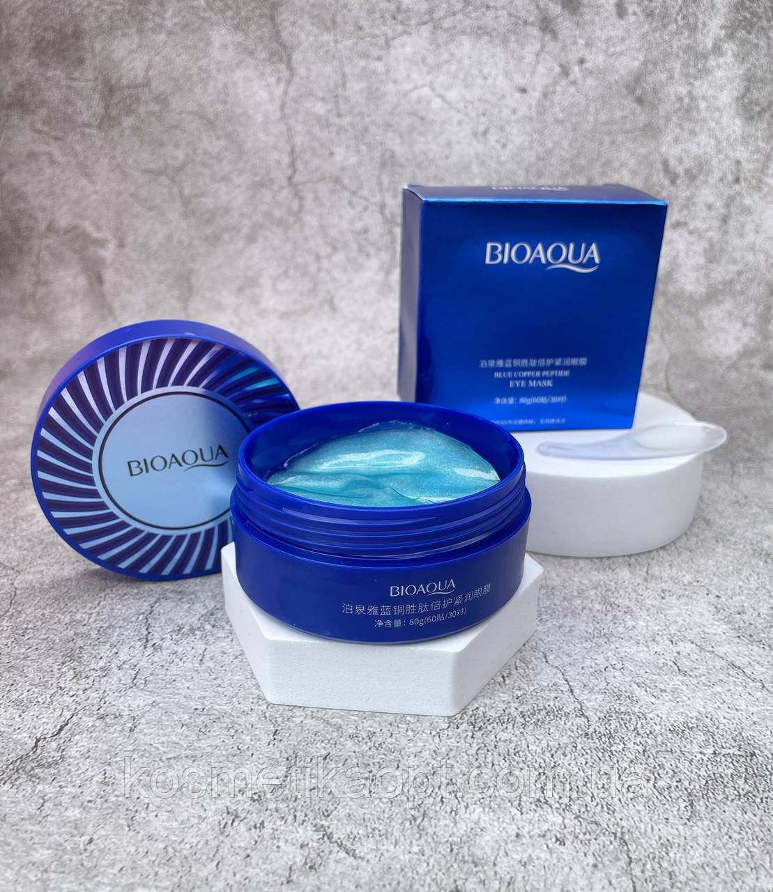 Гідрогелеві патчі для очей з пептидами Bioaqua Blue Copper Peptide Essence 60 шт.( сині)