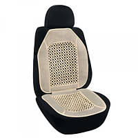 Накидка на сидения массажер (круглая косточка+лен) 100x47см беж Elegant EL 100 654