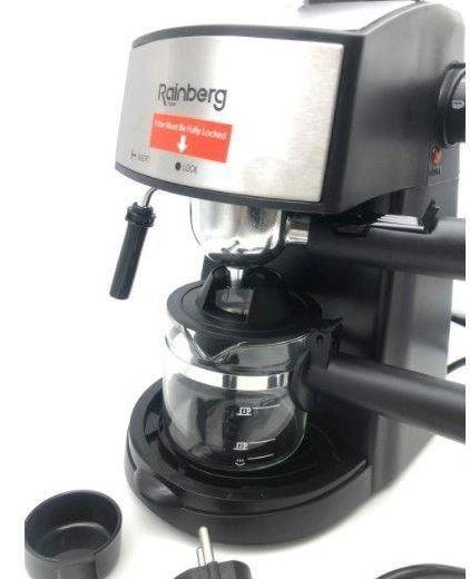 Електрична крапельна кавоварка з капучинатором ріжкова експресо Espresso Rainberg