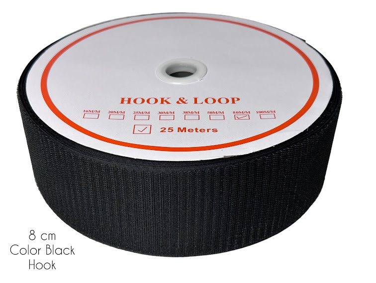 Липучка для одягу жорстка частина (80мм/25м) чорна