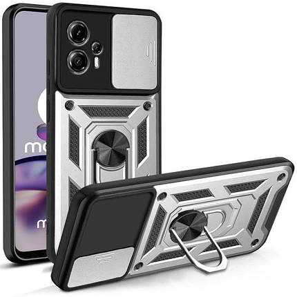 PC + TPU чохол Camshield Armor для Motorola G14 / сріблястий, фото 1