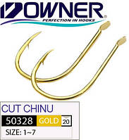 Крючок Owner 50328 Cut Chinu №1/0 Gold 10шт "Оригинал"