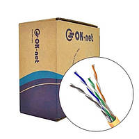 Кабель вита пара Одескабель OK-net КПВнг-HF-ВП (350) 4*2*0,51 (U/UTP-cat.5E LSFROH) бухта 305м помаранчевий