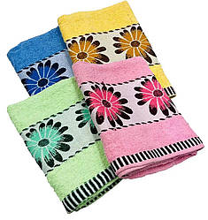 Упаковка (8 шт.) махрових рушників для обличчя та рук "Квіточки 2" | 50х100