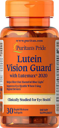 (уцінка термін по 11.25) Вітаміни для очей Puritan's Pride Lutein Blue Light Vision Guard® with Lutemax 2020 30 капс., фото 1