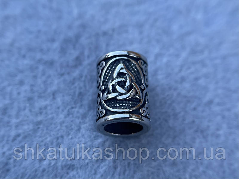 Намистина Триквітр 12*9мм d=6мм з нержавіючої сталі, фото 1