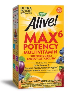 Nature's Way Alive! Max6 Potency Multivitamin Мультивітамінний комплекс, 90 капсул. До 12/2025