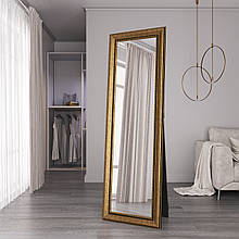 Дзеркало на підлогу 176х56 в широкій золотій рамі Black Mirror в повний зріст для передпокою