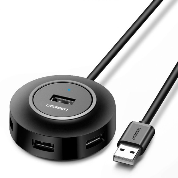 USB-хаб Ugreen USB 2.0 hub розгалужувач 4 порти 0.25 м Black (CR106)