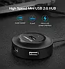 USB-хаб Ugreen USB 2.0 hub розгалужувач 4 порти 0.25 м Black (CR106), фото 2