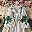 Сукня-вишиванка біла сукня-міді жіноча бавовняна літня з рукавами вишивкою сарафан Білий, фото 5