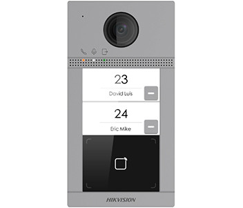 2 Мп IP виклична панель на 2 абонента c ІЧ підсвічуванням і Wi-Fi Hikvision DS-KV8213-WME1(B)