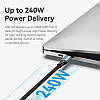 Кабель зарядный Vention USB Type-C 4.0 Thunderbolt 4 8K 60Hz PD3.1 240W 5A 40Gbps 1 м Black (TAVHF), фото 10