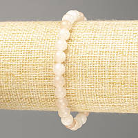 Браслет Селеніт (іміт. акрил) гладка кулька d-6,5мм+- L-18см (стрейч) купити біжутерію гуртом