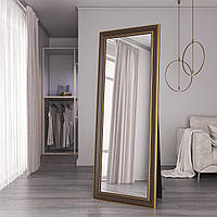 Стоячее зеркало в пол 176х66 в темно-коричневой раме Black Mirror для спальни
