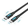 Кабель для синхронізації Vention USB Type C — Micro USB 2 м Black (COVBH), фото 3