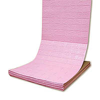 Самоклеюча декоративна 3D панель під рожеву цеглу в рулоні 3080x700x3мм