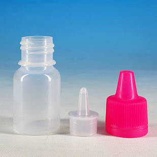 Флакон Прозорий 10 мл. зі вставкою крапельницею і Рожевой кришкою