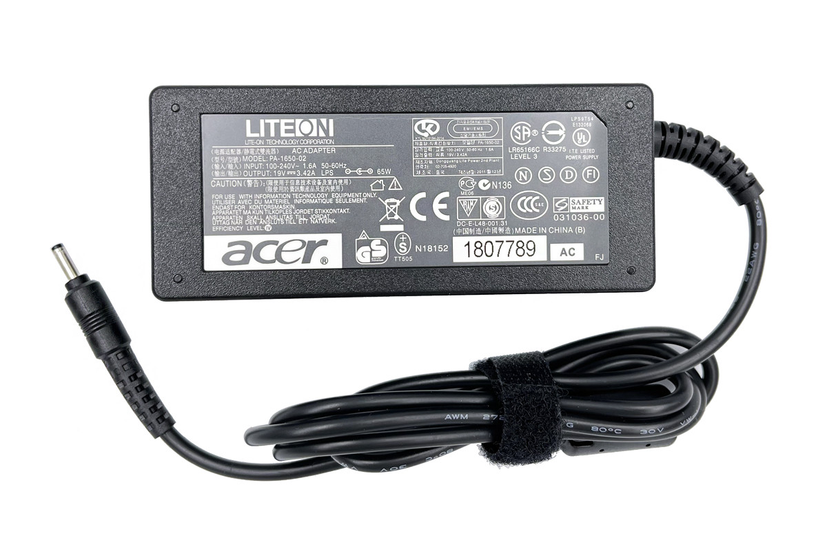 Зарядний пристрій для ноутбука Acer 19V 3.42A 65W 3.0*1.1 (PA-1650-80)