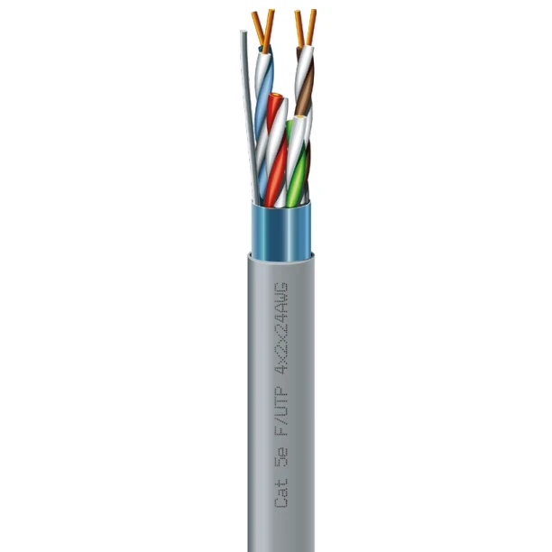 Кабель вита пара ЗЗКМ (FTP мідь внут) ЗЗКМ Cat. 5e F/UTP 4х2х24 AWG (7091000) бухта 305м., фото 1