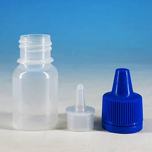Флакон Прозорий 10 мл. зі вставкою крапельницею і Синьой кришкою