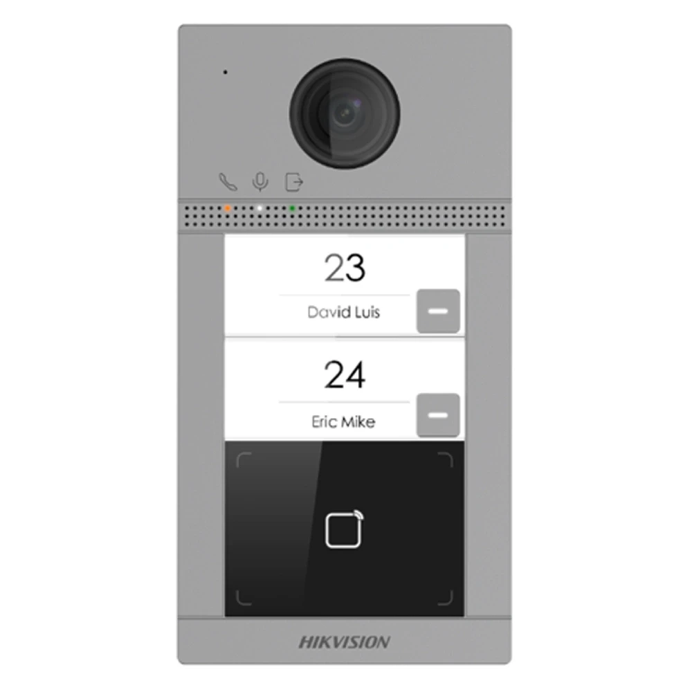 2 Мп IP виклична панель на 2 абонента з ІЧ підсвічуванням і Wi-Fi Hikvision DS-KV8213-WME1/Flush(B)