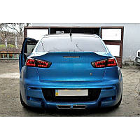 Задня світлодіодна оптика (задні ліхтарі) для Mitsubishi Lancer X 2008+ (чорна)