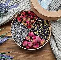 Цветочный набор чая в шпоновом тубусе чайных цветов.