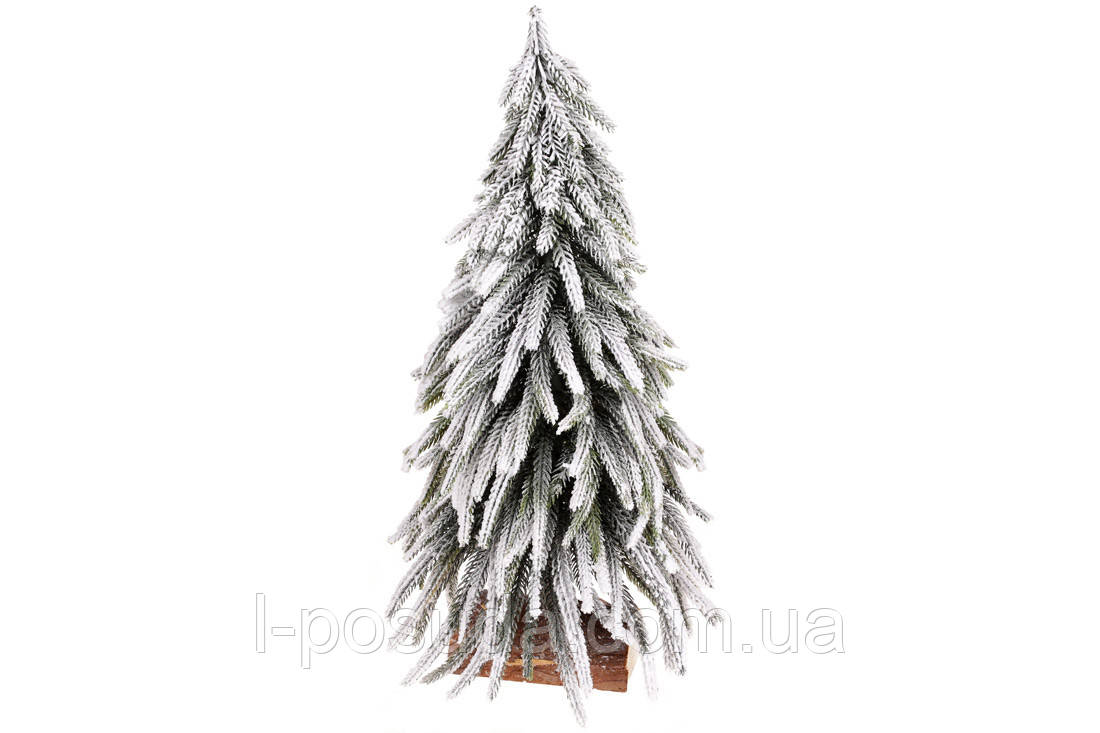 Декоративная настольная елка со снегом 41 см на деревянной подставке - фото 1 - id-p1879994060